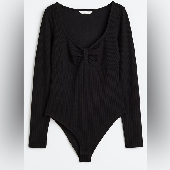 H&M Tops - H&M Ribbed Jersey Bodysuit- Black/ Size Small